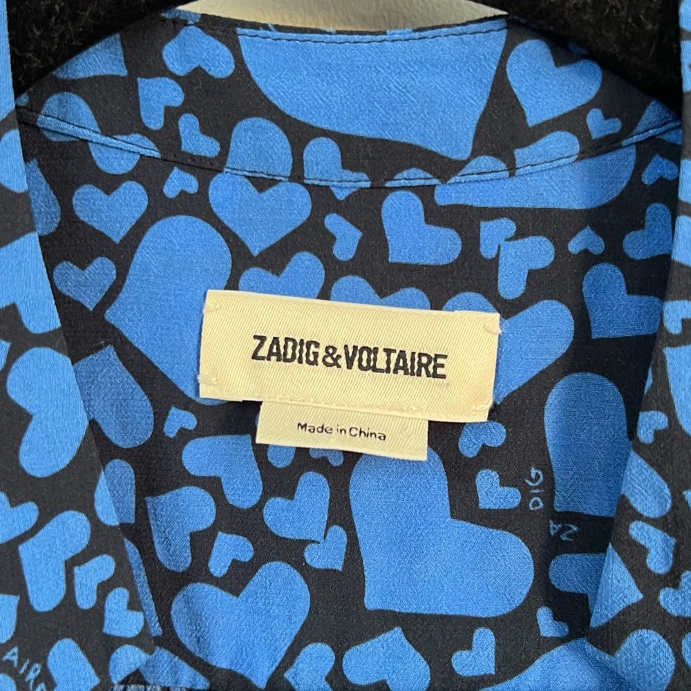 Zadig & Voltaire Reveal Print Coeur Heart Print Mini Dress - Picture 9 of 15